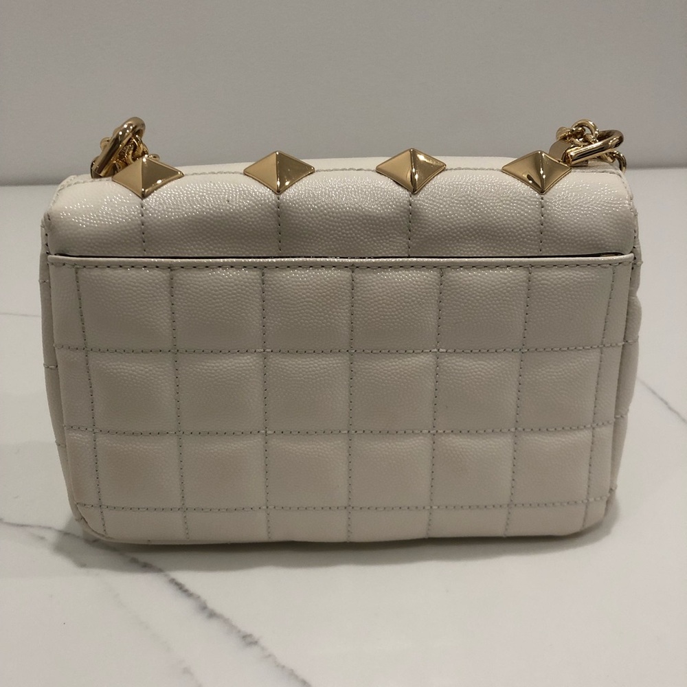 Michael Kors Cream and Gold Studded Crossbody Bag - Picture 2 of 7
